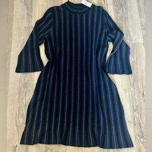 Ann Taylor Sz L Mock Neck Ponte Knit Knee Length or Longer Sweater Dress NWT